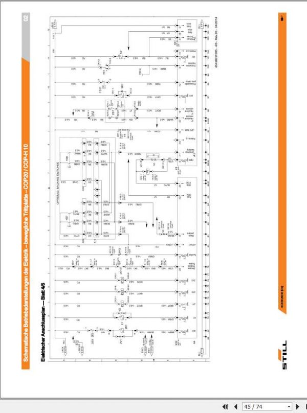 Still Order Picker COP L07 COP H10 COP 20 Electrical Hydraulic Schematic DE 2