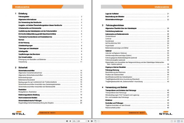 Still Order Picker ESM 10 0266 Operating Manual DE 2