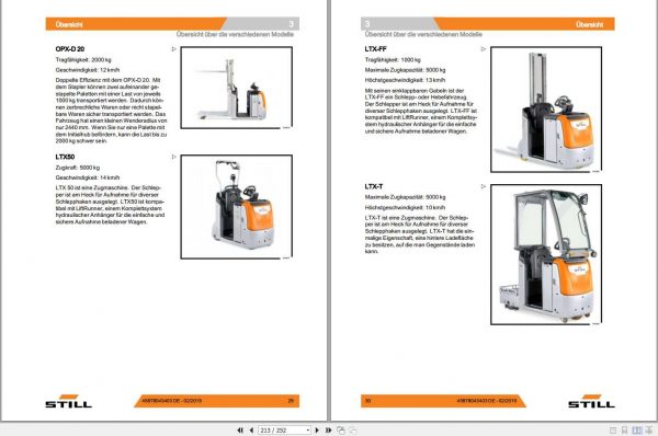 Still Order Picker Tow Tractor OPX LTX Operating Maintenance Manual DE 3