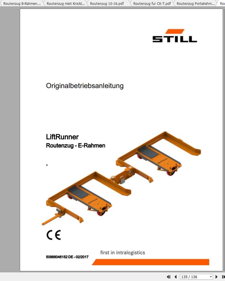 Still Pallet Runner Routenzug Operating Manual DE 1