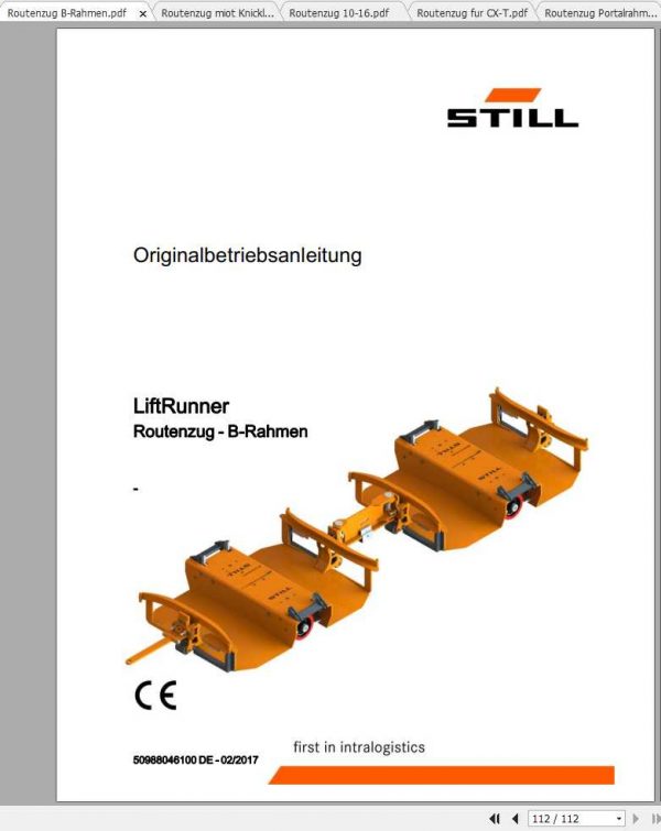 Still Pallet Runner Routenzug Operating Manual DE 2