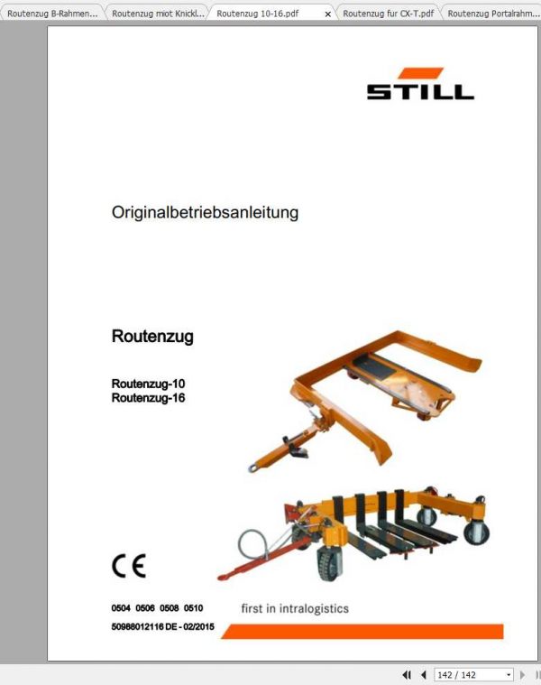 Still Pallet Runner Routenzug Operating Manual DE 3
