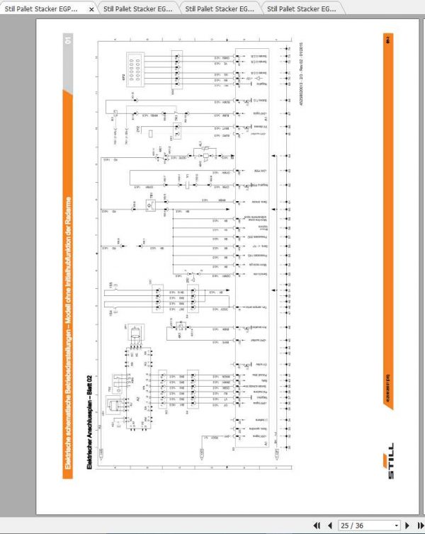 Still Pallet Stacker EGV EGV LB EGP Electrical Hydraulic Schematic DE 2