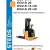 Still Pallet Stacker EGV S 14 20 14LB 20LB Operating Manual DE 1