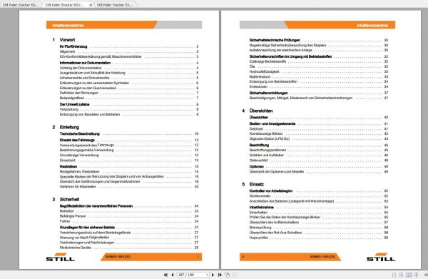 Still Pallet Stacker EGV14 EGV16 Operating Maintenance Manuals DE 2
