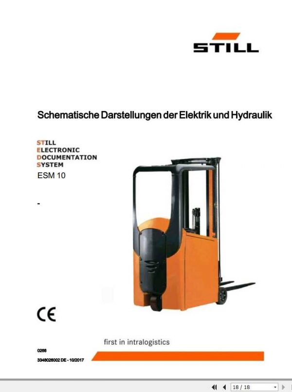Still Pallet Stacker ESM10 X334 Electrical Hydraulic Schematic DE 1