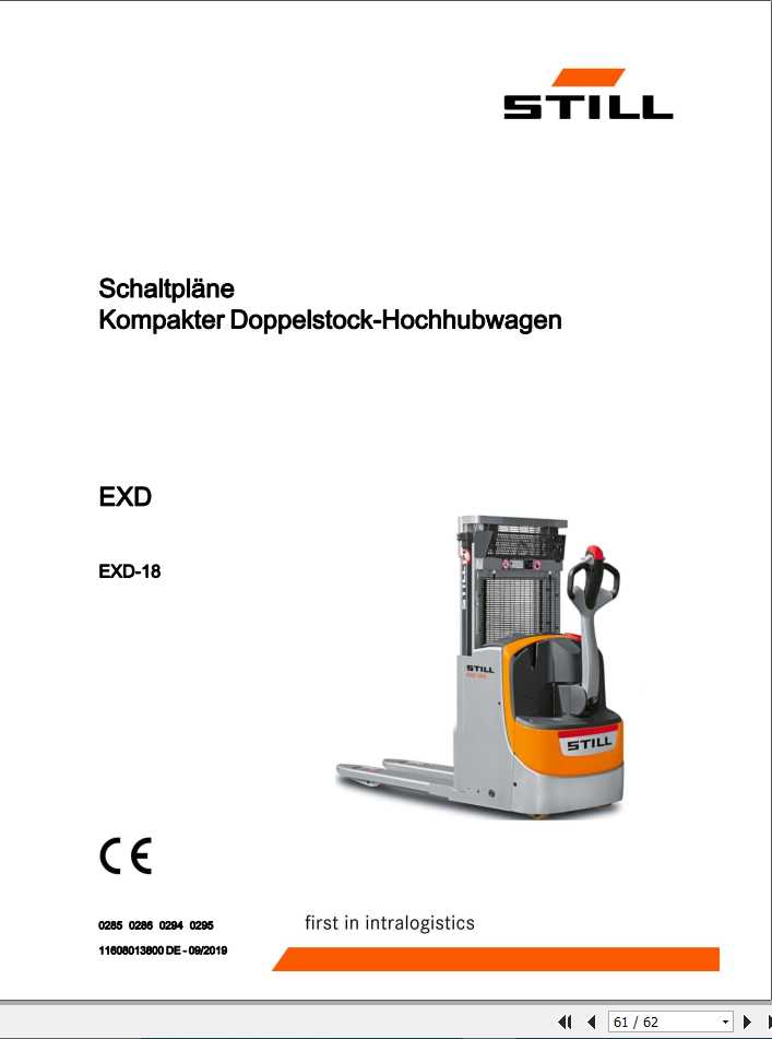 Still Pallet Stacker EXD 18 EXD 18K EXD 18L EXD 18L Li Ion Schematic Diagrams DE 1