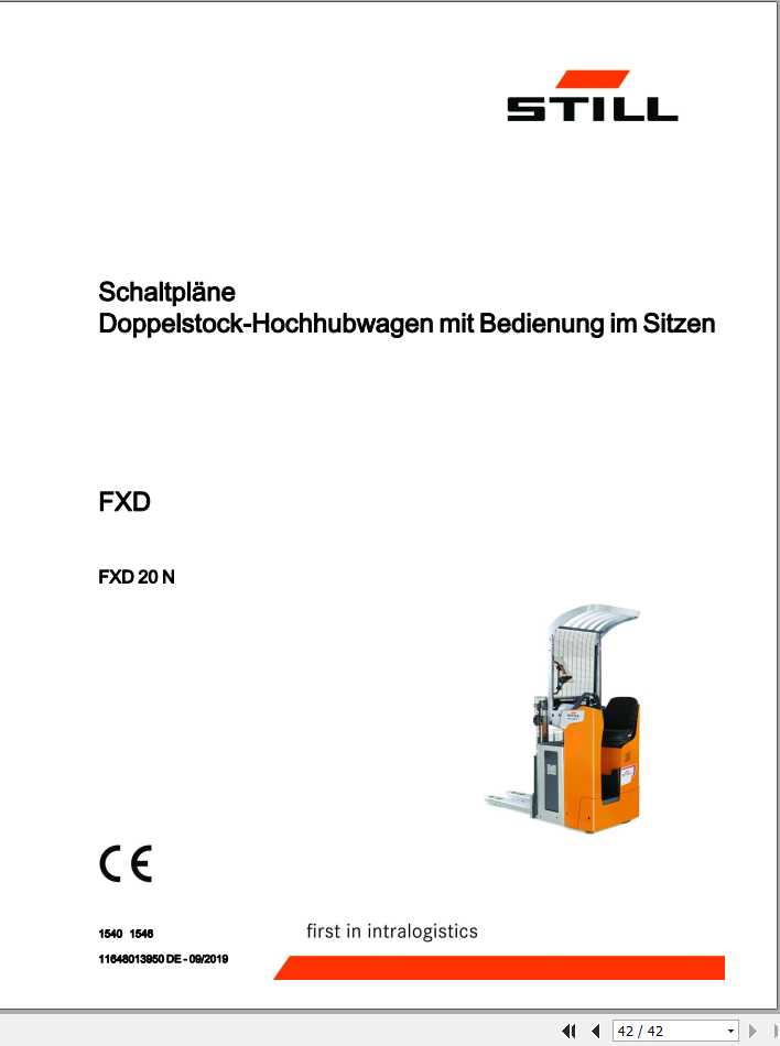 Still Pallet Stacker FXD 20 FXD 20N Schematic Diagrams DE 1