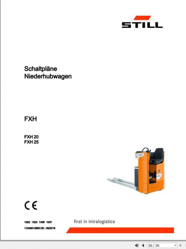 Still Pallet Stacker FXH 20 FXH 25 FXH 20 FXH 20N Schematic Diagrams DE 1