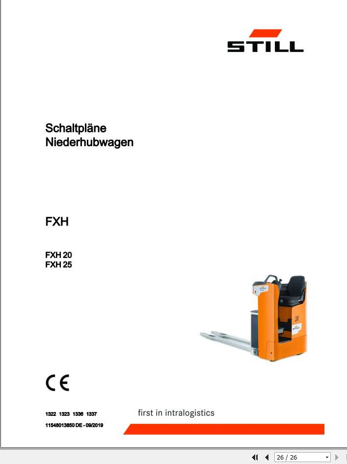 Still Pallet Stacker FXH 20 FXH 25 FXH 20 FXH 20N Schematic Diagrams DE 1