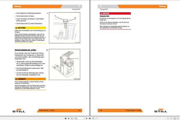 Still Pallet Stacker FXV 14 16 1535 1536 2374 2375 Operating Manual DE 3