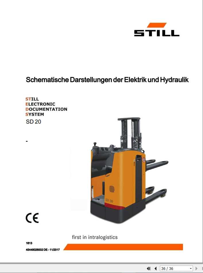 Still Pallet Stacker SD20 1613 Electrical Hydraulic Schematic DE 1
