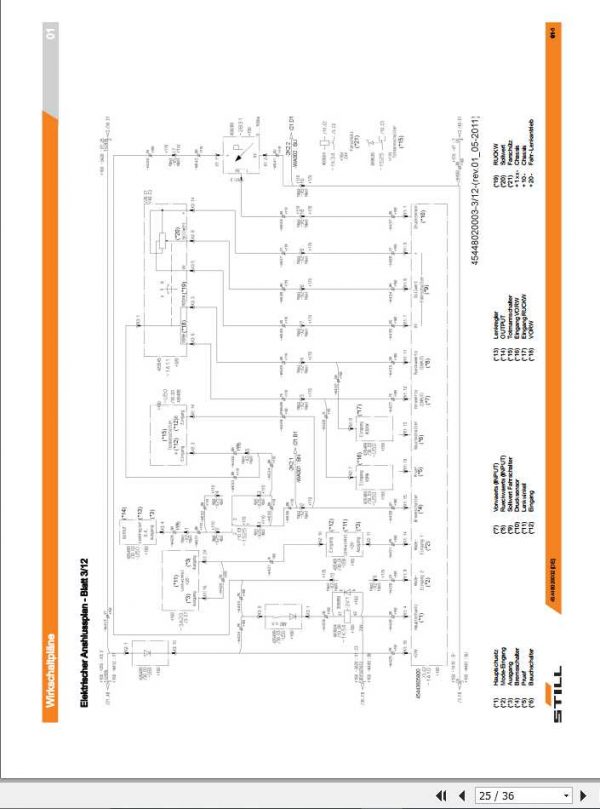 Still Pallet Stacker SD20 1613 Electrical Hydraulic Schematic DE 2