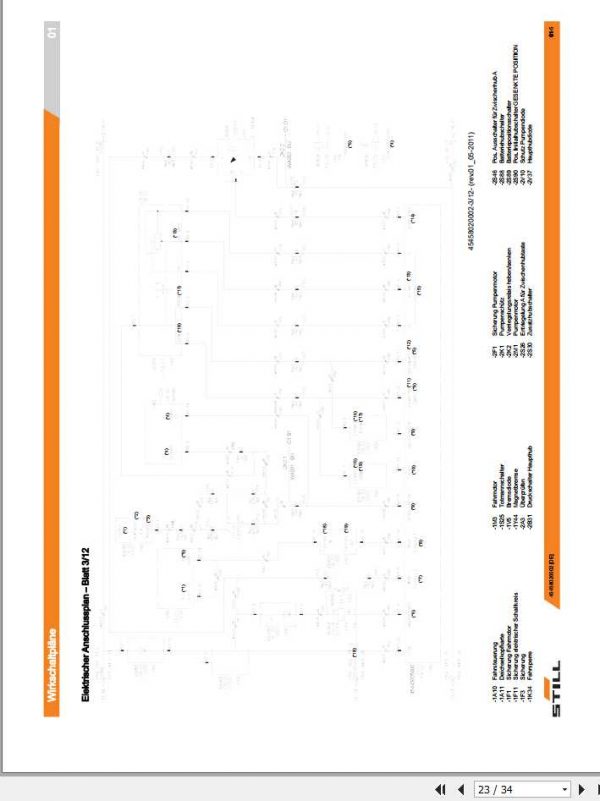 Still Pallet Stacker SV12 1614 Electrical Hydraulic Schematic DE 12