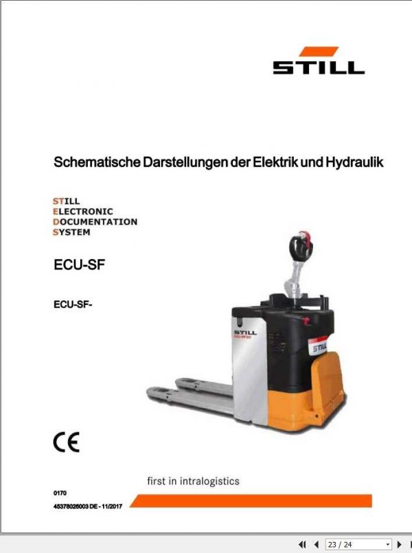 Still Pallet Truck ECU SF Electrical Hydraulic Diagrams DE 1