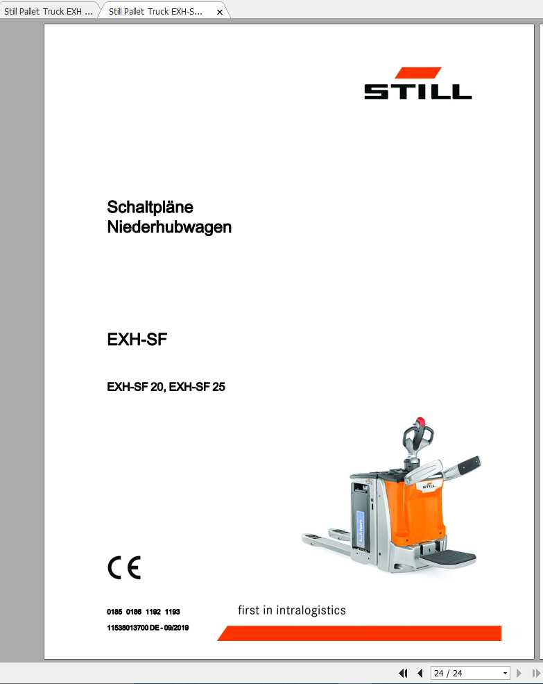 Still Pallet Truck EXH 25 30 EXH SF 20 25 Circuit Diagrams DE 1