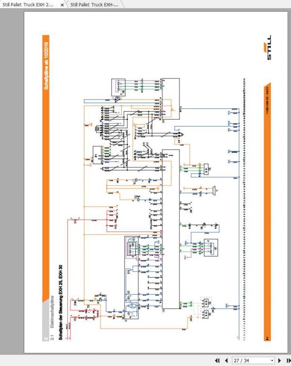 Still Pallet Truck EXH 25 30 EXH SF 20 25 Circuit Diagrams DE 2
