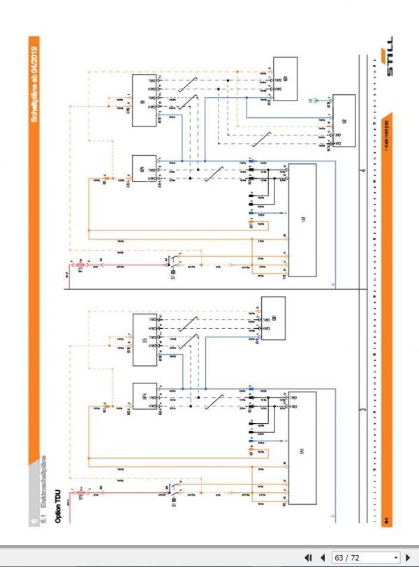 Still Pallet Truck EXU 16 18 20 22 Li Ion Schematic Diagrams DE 2
