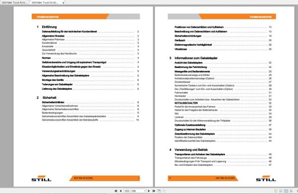 Still Pallet Truck FU X20 1321 Operating Manual DE 3