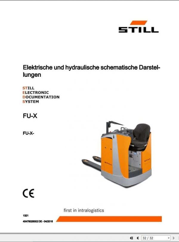 Still Pallet Truck FU X20 Electrical Hydraulic Schematic DE 1