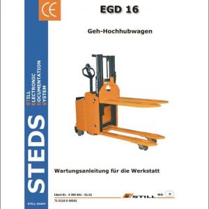 Still Pedestrian Pallet Stacker EGD 16 Operating Manual DE 2