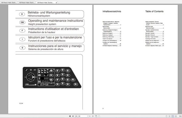 Still Reach Mast Stacker FMI FM Type 447 Operating Manual 2