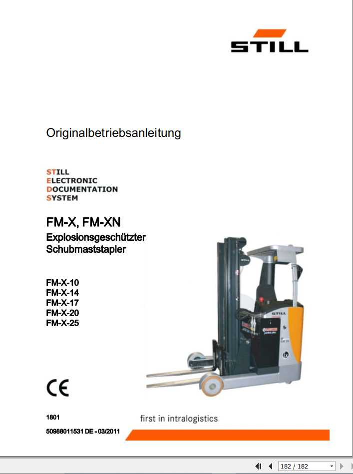 Still Reach Truck FM X 10 14 17 20 25 FM XN 1801 Operating Manual DE 1