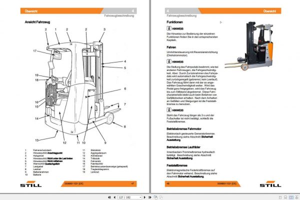 Still Reach Truck FM X 10 14 17 20 25 FM XN 1801 Operating Manual DE 3