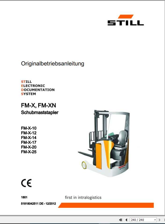 Still Reach Truck FM X FM XN 1801 Operating Manual DE 1