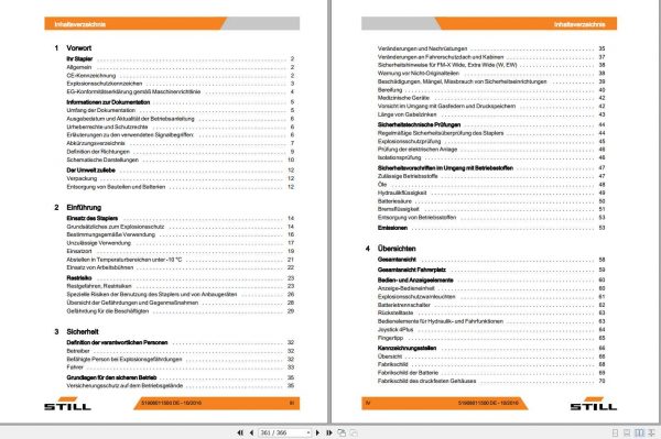 Still Reach Truck FM X FM XN FM XW FM XEW 1900 1922 Operating Manual DE 2