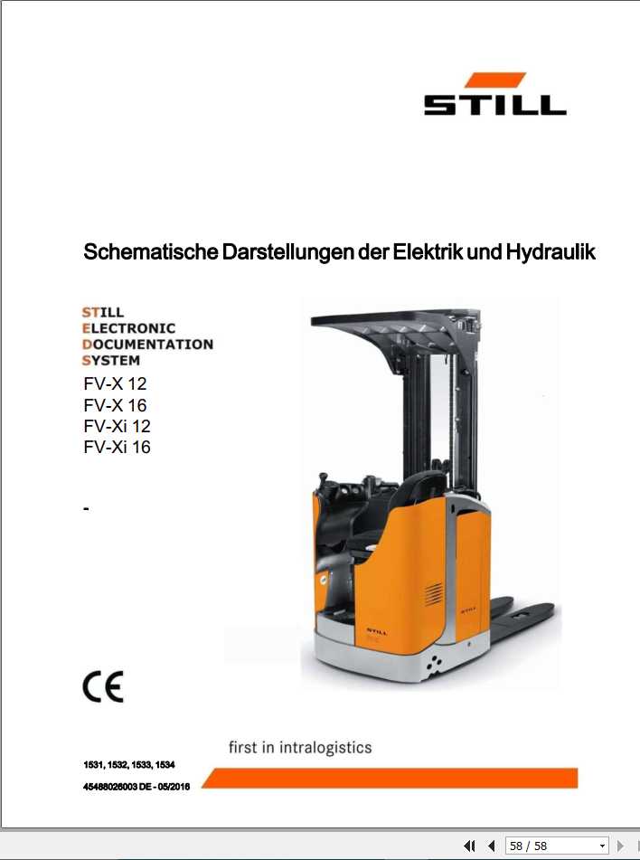 Still Sit on Pallet Stacker FV X12 16 FV X12 16i Electrical Hydraulic Schematic DE 1