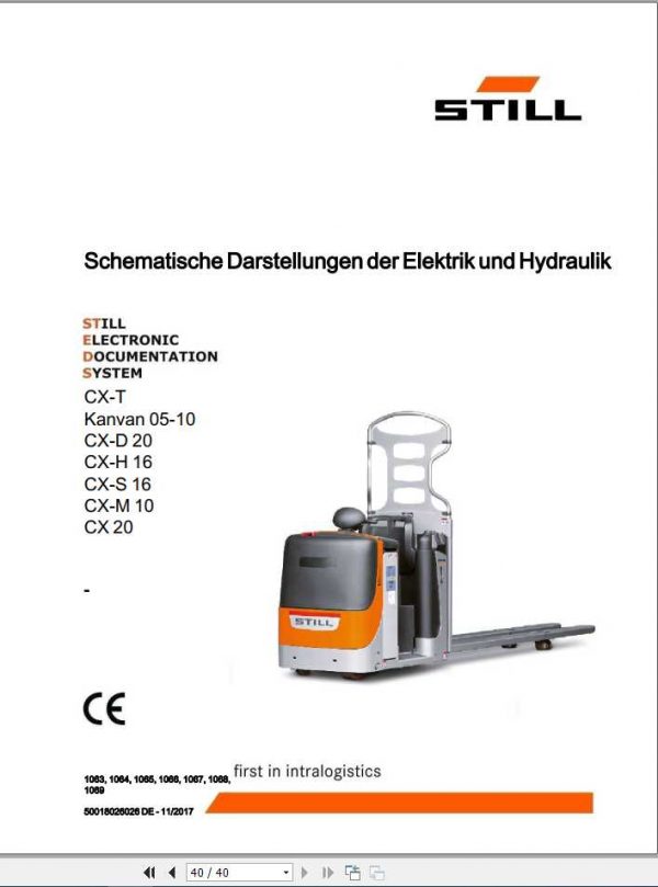 Still Tow Tractor CX CXD CXM CXS CXT CXH KANVAN Electrical Hydraulic Schematic DE 1
