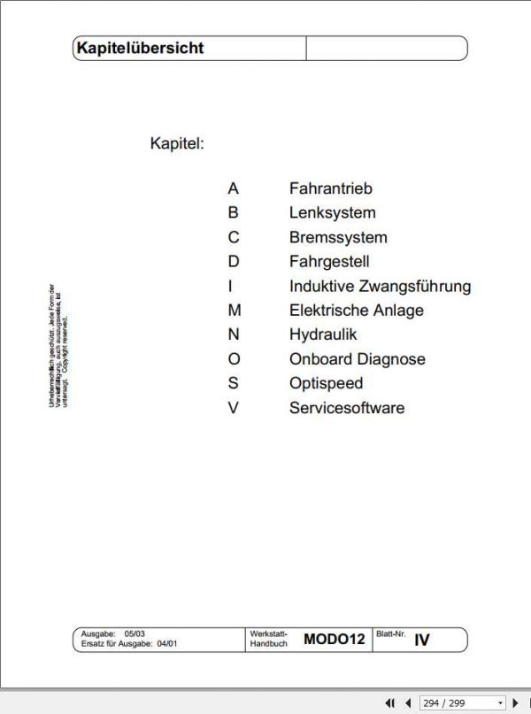 Still Wagner Order Pickers MODO12 Workshop Manual DE 2