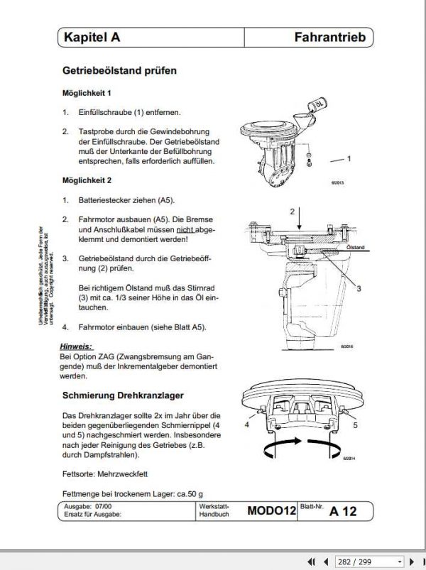 Still Wagner Order Pickers MODO12 Workshop Manual DE 3