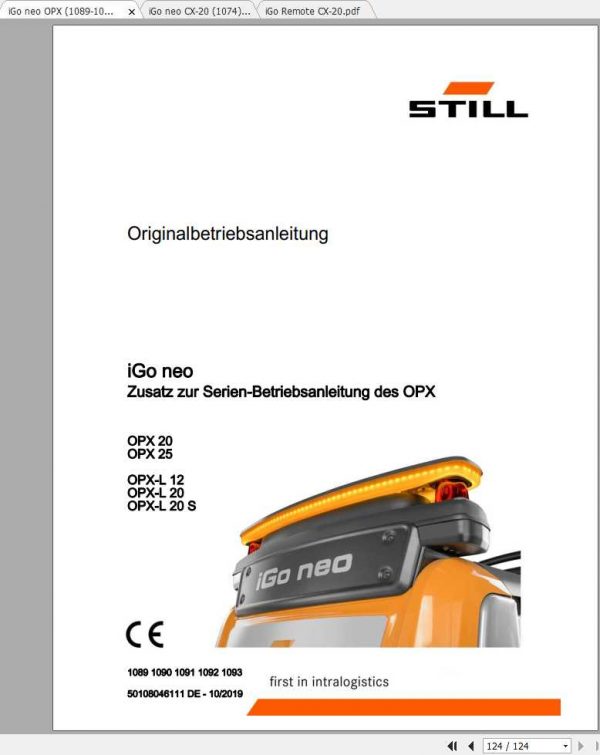 Still iGo neo Supplement Operating Maintenance Manual DE 1