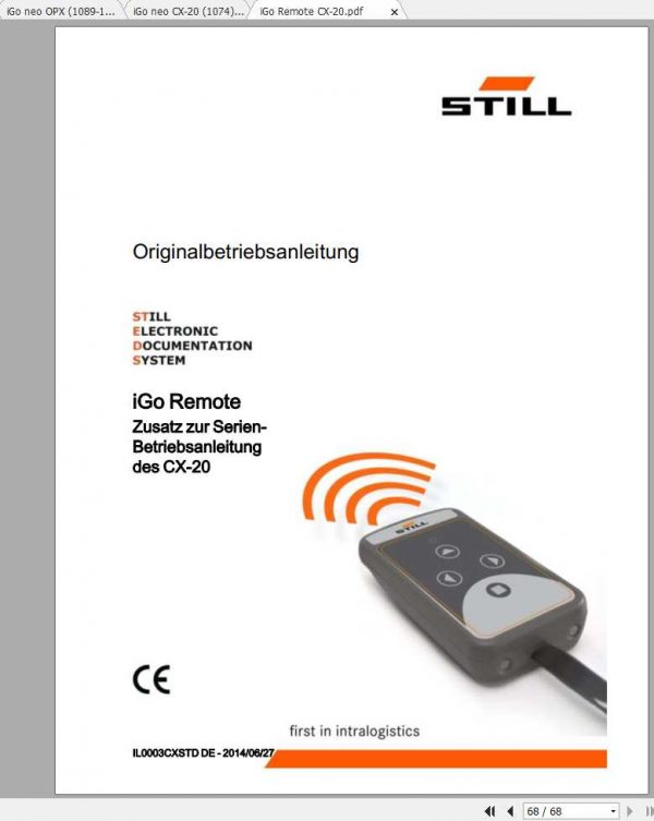 Still iGo neo Supplement Operating Maintenance Manual DE 3