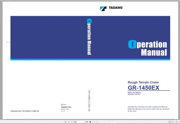 Tadano Mobile Crane 2021 DVD GR GT TC Series All Model Operator Maintenance Manual 20