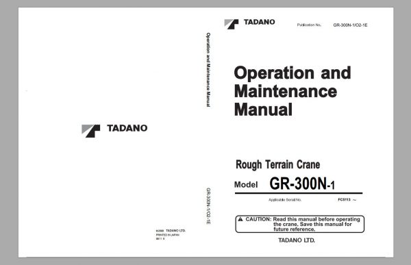 Tadano Mobile Crane 2021 DVD GR GT TC Series All Model Operator Maintenance Manual 5