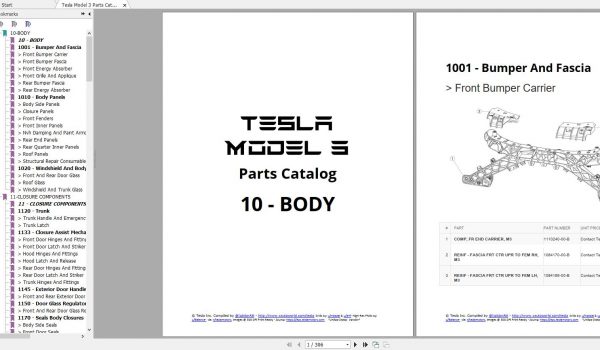 Tesla Model 3 Parts Catalog 1