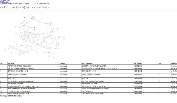Tesla Model S 2016 Worskhop Manual Diagram Parts Catalog 3
