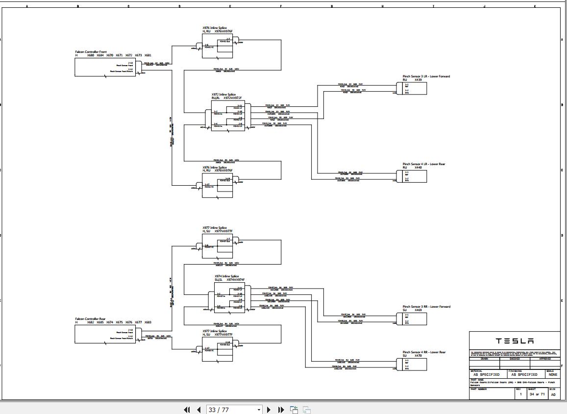 Tesla Model X SOP4 RHD Wiring Diagram 2016 2