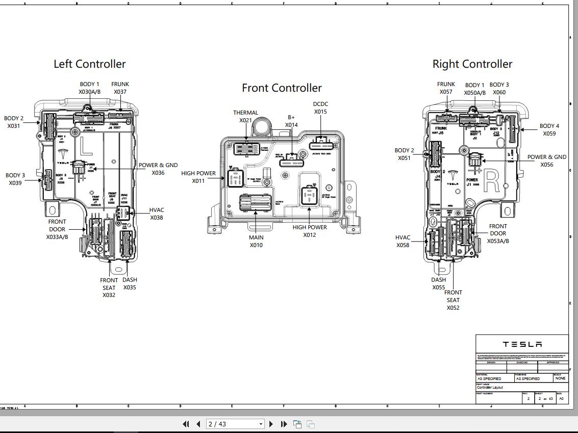 Tesla Model Y LHD SOP Wiring Diagram_2020