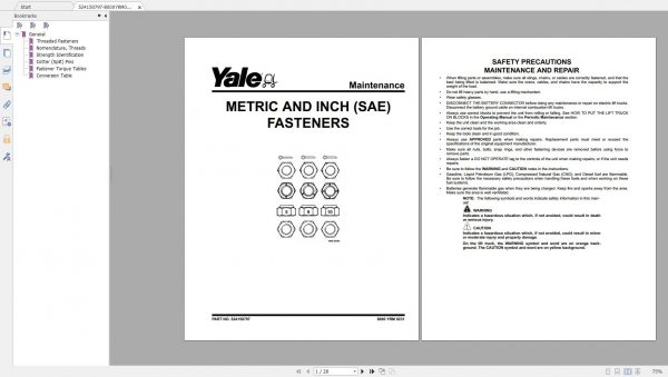 Yale Forklift Class 1 5 Full Model DVD Service Manuals Updated 03 10