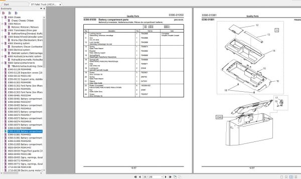 BT Pallet Truck LWE140 LWE160LWE180 Quality Parts Manual 7588761 2