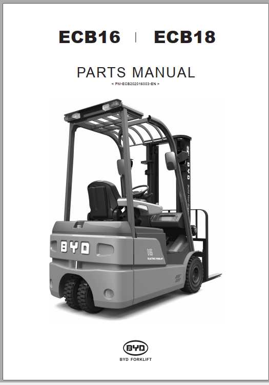 BYD CounterBalance ECB16 ECB18 Service Operator Parts Manual 2