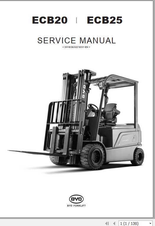 BYD CounterBalance ECB20 ECB25 Service Operator Parts Manual 1