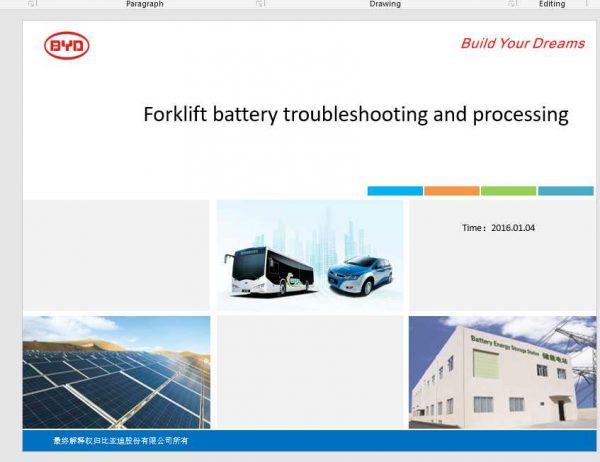 BYD Forklift Battery Trouleshooting Training Manual 3