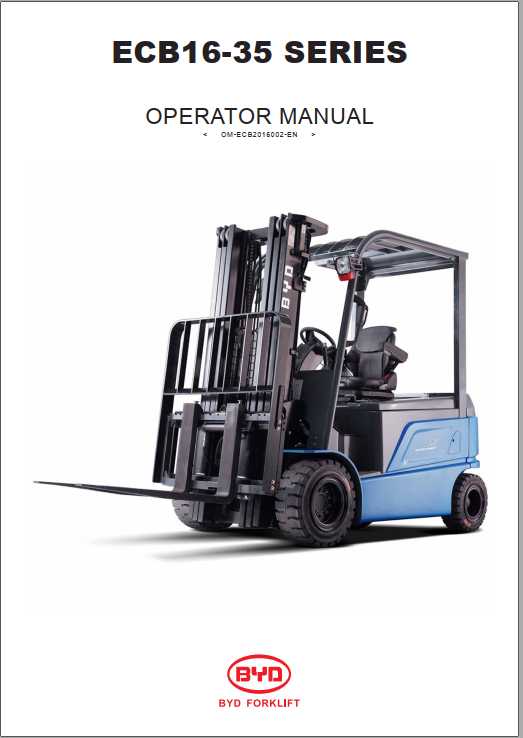 BYD Forklift ECB 16 35 Series Operator Manual OM ECB2016002 EN 1
