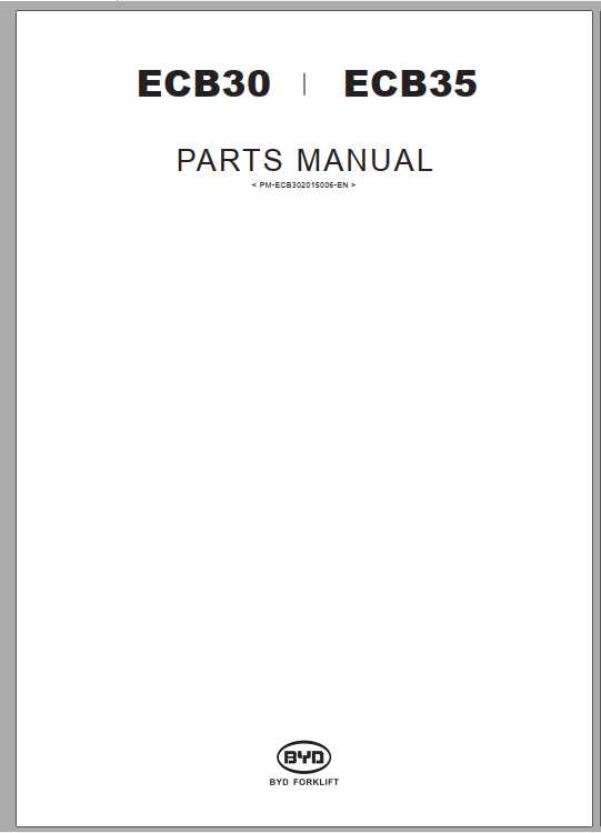 BYD Forklift ECB30 ECB35 Parts Manual 1