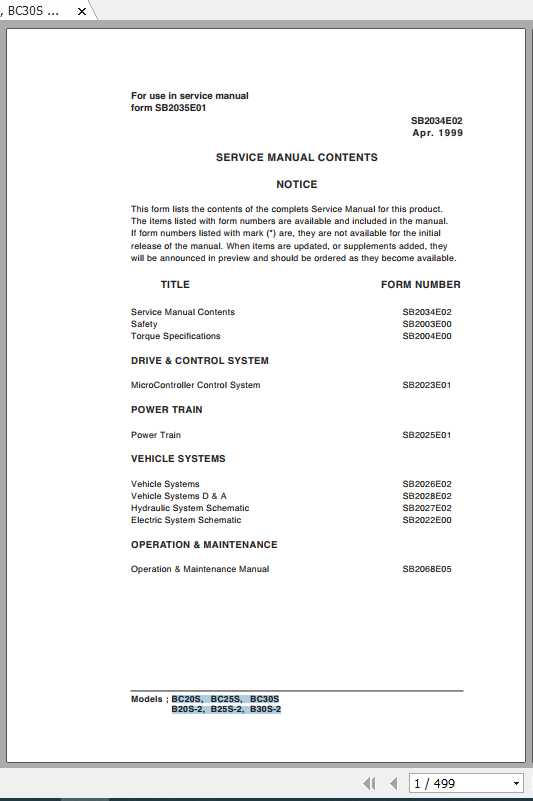 Daewoo Doosan Forklift BC20S BC25S BC30S Service Manual 1